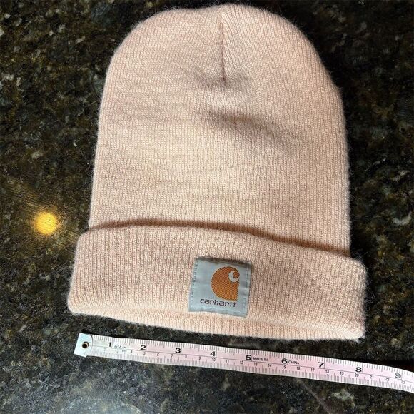 Carhartt Unisex Beanie Light Pink Cuffed Knit Hat One Size - Picture 1 of 4